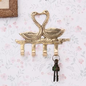 Indian <b>Shelf</b> <b>Gold</b> Brass <b>Wall</b> Hooks for Bags Heavy Duty Handmade Coat Hat Key Towel Robe Hanger Decorative <b>Wall</b> Mounted Hook - Product Image 6