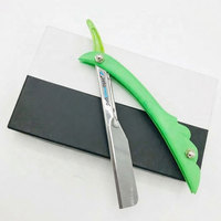 Rasoir droit ZETOMED PRO de haute qualité, durable, en acier inoxydable, couteau pliant avec manche en plastique
