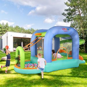 Castello Gonfiabile in Tessuto Oxford 840D Serie 420D Arancione Blu Verde, Grande Attrezzatura per Divertimento all'Aperto, Piscina di Palline, Trampolino - Product Image 6