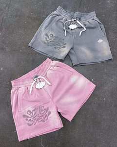 Pantalones Cortos Casuales de Satén para Hombre con Estampado de Letras en Relieve, Cordón Ajustable, Bolsillos, Cintura Media, Transpirables, Estilo Urbano - Product Image 4