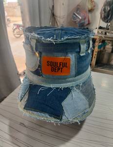 Sombrero de Pescador de Mezclilla Unisex, Estilo Casual Urbano, con Parches Multicolor, para Primavera/Verano - Product Image 1