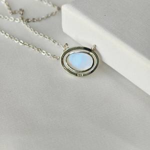 925 Sterling Silver Moonstone Claw Gemstone Necklace Natural Stone Necklace Women Jewelry Elegant Gift For Her - Product Image 5