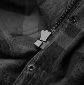 Camisa de Franela a Cuadros de Manga Larga para Hombre, Corte Regular, Cuello Alto Informal, Diseño con Patrón Tejido - Product Image 5