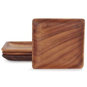 Assiette en bois naturel faite à la main pour servir les aliments, assiette décorative pour table à manger, assiette rustique en bois pour la maison et les restaurants - Product Image 5
