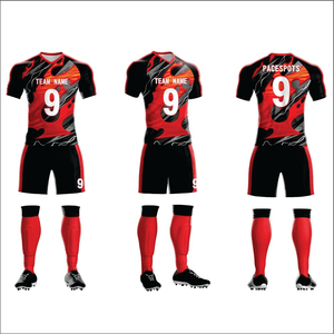 ชุดฟุตบอลโพลีเอสเตอร์ 100% ทนทาน ชุดยูนิฟอร์มฟุตบอลแบบกำหนดเองได้ |   ชุดฝึกซ้อมฟุตบอลแบบแห้งเร็ว ซับลิเมชั่น พิมพ์ลายเสื้อฟุตบอล - Product Image 1