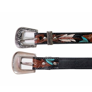 New Design Western Style Hand <b>Tooled</b> Carving <b>Leather</b> Belts Stylish Hot Sale <b>Tooled</b> <b>Leather</b> Belt for Unisex - Product Image 6
