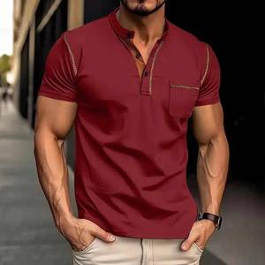 Polo de Verano 2025 para Hombre, Camiseta de Algodón de Manga Corta con Botones, Cuello Clásico, Transpirable, Corte Ajustado, Color Sólido - Product Image 3