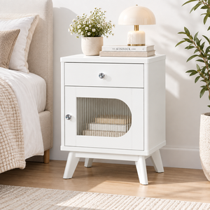Collection EVEREST - Meubles de rangement modernes pour chambre à coucher en bois de pin massif - Table de chevet fonctionnelle en bois - Product Image 4