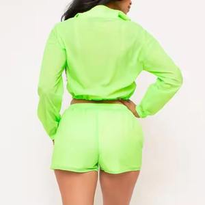 Ensemble de survêtement décontracté d'été 100 % polyester OEM, coupe-vent délavé à l'acide, style vintage, deux pièces, pour hommes et femmes, avec fermeture éclair frontale - Product Image 6