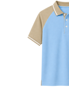 Camiseta Polo Personalizada para Hombre, Color Azul Cielo y Beige, Ropa Deportiva Informal, Transpirable, Camiseta de Golf Premium, Ropa Deportiva de Verano - Product Image 3