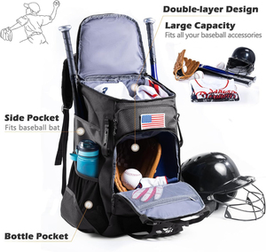 Bolsa de Béisbol Personalizada con Logotipo Impreso Directo de Fábrica, de Gran Capacidad, para Equipo de T-Ball y Sóftbol - Product Image 2