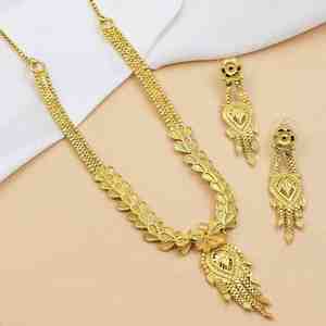Collares Cortos de Moda con Baño de Oro de 14K, 18K y 24K al por Mayor, Conjunto de Joyería de Diseño Tradicional, Conjunto de Joyería para Bodas y Fiestas - Product Image 1