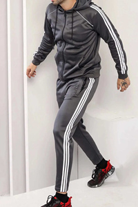 Men Hooded Activewear Tracksuit Zipper <b>Jacket</b> Pants Set Sportswear OEM Supplier - Product Image 4