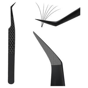 Pinzas Profesionales de Acero Inoxidable para Extensión de Pestañas con Punta Inclinada, Antiestáticas, Duraderas, con Empaque y Logotipo Personalizables - Product Image 1