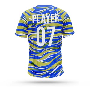 Men's Baseball Jersey Sublimated Print Moisture Wicking 100% <b>Polyester</b> Short Sleeve Striped Design Regular Fit - Product Image 3