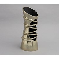Vase à fleurs classique en métal doré de qualité supérieure avec un design élégant, logo et couleurs personnalisables - Cadeau d'entreprise pour la décoration de la maison/du bureau