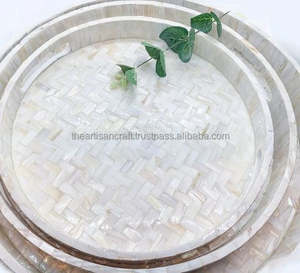 ถาดเสิร์ฟแม่มุกชุดตกแต่งระดับไฮเอนด์สุดหรู3ถาดโดยช่างฝีมือ - Product Image 3