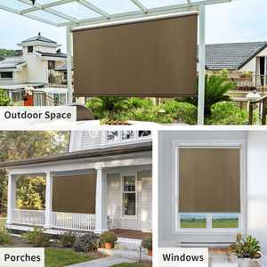 Persiana enrollable de 7x8 pies de nogal HDPE empalmada para toldo, gazebo o pérgola - Product Image 6