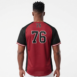 Maillot de baseball personnalisé pour homme à col en V et manches courtes avec boutons intégraux, respirant et imprimé - Product Image 2