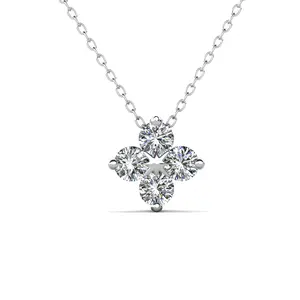 Wholesale GRA Moissanite Diamond S925 Sterling 18ct Gold Plated 4 Stone Pendant Necklace Jewelry For Women Destiny Jewellery