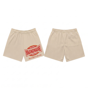 Premium 120g Cotton Mesh <b>Shorts</b> Brown <b>Pink</b> Solid Custom Logo OEM ODM Breathable Waterproof Eco-Friendly Quick Dry Drawstring - Product Image 1