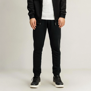 Chándal con Capucha Negro para Hombre, Cierre Completo con Cremallera, Ropa Casual, 100% Algodón, Corte Regular, Color Sólido, Bolsillos Laterales, Estilo Otoñal - Product Image 5