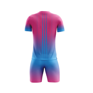 Uniforme de Fútbol para Hombre 100% Poliéster, Color Azul Marino y Rojo, Sublimado, Personalizado con Logotipo, Uniforme de Fútbol con Degradado de Color - Product Image 2