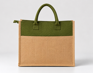 Eco-Friendly Custom Jute Tote <b>Bag</b> with Logo Zipper Closure <b>Large</b> Size Handheld Shopping <b>Bag</b> for Corporate <b>Gifting</b> Exhibition Use - Product Image 5