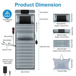 Tappetino per Massaggio Completo del Corpo con 10-30 Minuti di Autonomia, 10 Punti di Massaggio, 9 Modalità di Vibrazione e 3 Livelli di Calore Lombare, Massaggiatore per Collo a 3 Livelli - Product Image 2