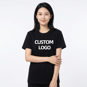 Camiseta de Algodón Negra para Hombre con Logotipo Personalizado, Manga Corta, Cuello Redondo, Corte Regular, Diseño con Letras Impresas, Estilo Casual - Product Image 3