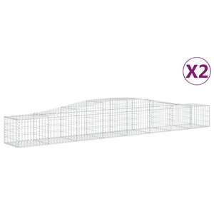 Ensemble de 2 paniers en acier galvanisé argenté, paniers gabions - Product Image 2