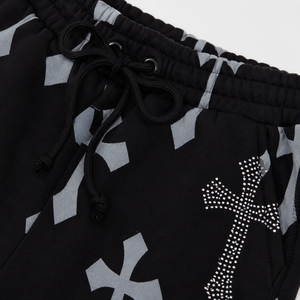 Ensemble de survêtement unisexe noir à imprimé animal, anti-boulochage, avec sweat à capuche court et pantalon de jogging, manches longues, coupe ajustée, style streetwear, hiver - Product Image 5