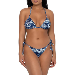 Conjunto de Bikini de Dos Piezas de Cintura Alta para Mujer, Personalizado al por Mayor, de Rayón/Poliéster/Algodón, Fabricante y Proveedor OEM - Product Image 4
