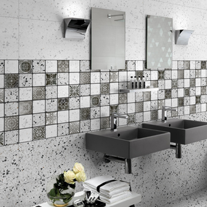 Professional Modern Minimalist 300x600 White Glossy Ceramic Wall Tile for Corporate Office and Commercial Infrastructure - Product Image 1