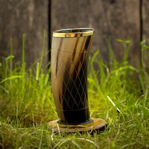 Antique Finish Natural Buffalo Horn Drinking Glass Handmade Eco Friendly Reusable Durable Rustic Barware Party Dining Table - Product Image 4