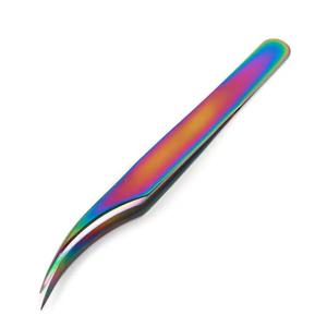 Juego de Pinzas para Pestañas de Acero Inoxidable de Precisión, Puntas Suaves, Color Arcoíris, para Uso Estético - Product Image 2