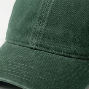 Casquette de baseball verte à 6 panneaux, ajustable, en coton, unisexe, décontractée, couleur unie, tissu lavé, taille adulte - Product Image 4
