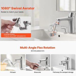 Accessoire de pulvérisation rotatif avec bras robotique pour cuisine et salle de bain, accessoires pour robinet de cuisine - Product Image 2