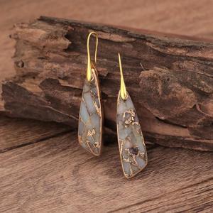 Modern Resin <b>Drop</b> Earrings with Natural Pearl for Women Handmade Artistic Jewelry Stylish Designer Accessories Party Gift - Product Image 3