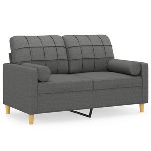Canapé 2 places gris foncé en tissu 100% polyester avec textilène métallique pour salon - Product Image 2