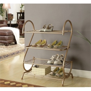 Wholesale Modern White Freestanding Entryway Shoe <b>Rack</b> Organizer With Decorative Scrollwork Metal Shoe Storage <b>Bench</b> Shelf - Product Image 6