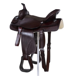 Selle de randonnée western en cuir véritable de qualité supérieure pour l'entraînement au ranch et la pratique de l'équitation longue distance, personnalisable - Product Image 3