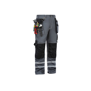 High Visibility Safety Workwear <b>Pants</b> Reflective Trousers <b>Cargo</b> Elastic Waist Drawstring Pockets Casual Hi Vis <b>Working</b> <b>Pant</b> - Product Image 4