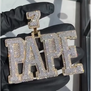 Joyería Hip Hop para Hombre, Colgante Personalizado con Letras, Plata de Ley 925, Diamante Moissanita VVS, Número, Nombre, Inicial, Logotipo - Product Image 1