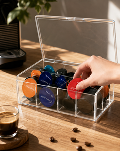 Transform Coffee Corner - Elegante Caja de Almacenamiento de Cápsulas de Café Rectangular de Acrílico, Diseño Chic, Acceso Sencillo, Multifuncional - Product Image 3