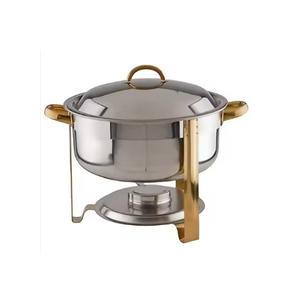 Ensembles de réchauds de buffet d'occasion en acier inoxydable poli pour la restauration, les mariages et les restaurants, pour le service alimentaire, compatibles congélateur, designs élégants - Product Image 1