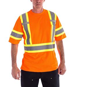 Combinaison de travail unisexe respirante, imperméable, à séchage rapide, haute visibilité, réfléchissante, certifiée CE EN, noir et gris à rayures, en polyester - Product Image 1