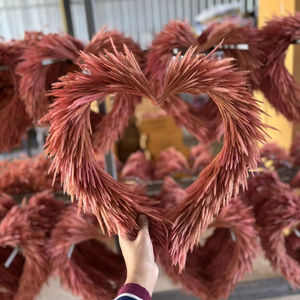 Corona Decorativa de San Valentín con Forma de Corazón, Corona de Hierba de Seda, Decoración de Boda, Corona Floral Seca de 40 CM, Corona en Forma de Corazón - Product Image 1