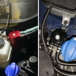 2 Portlu Evrensel Yağ Toplama Kabı Kiti, Bölmeli Alüminyum Karbon Fiber Başlık Montaj Braketi Dahil - Product Image 2