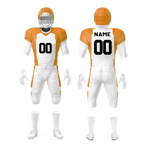 Ensemble d'uniformes de football américain personnalisés en usine – Maillot et pantalon sublimés pour équipe, anti-humidité, résistants et respirants - Product Image 1